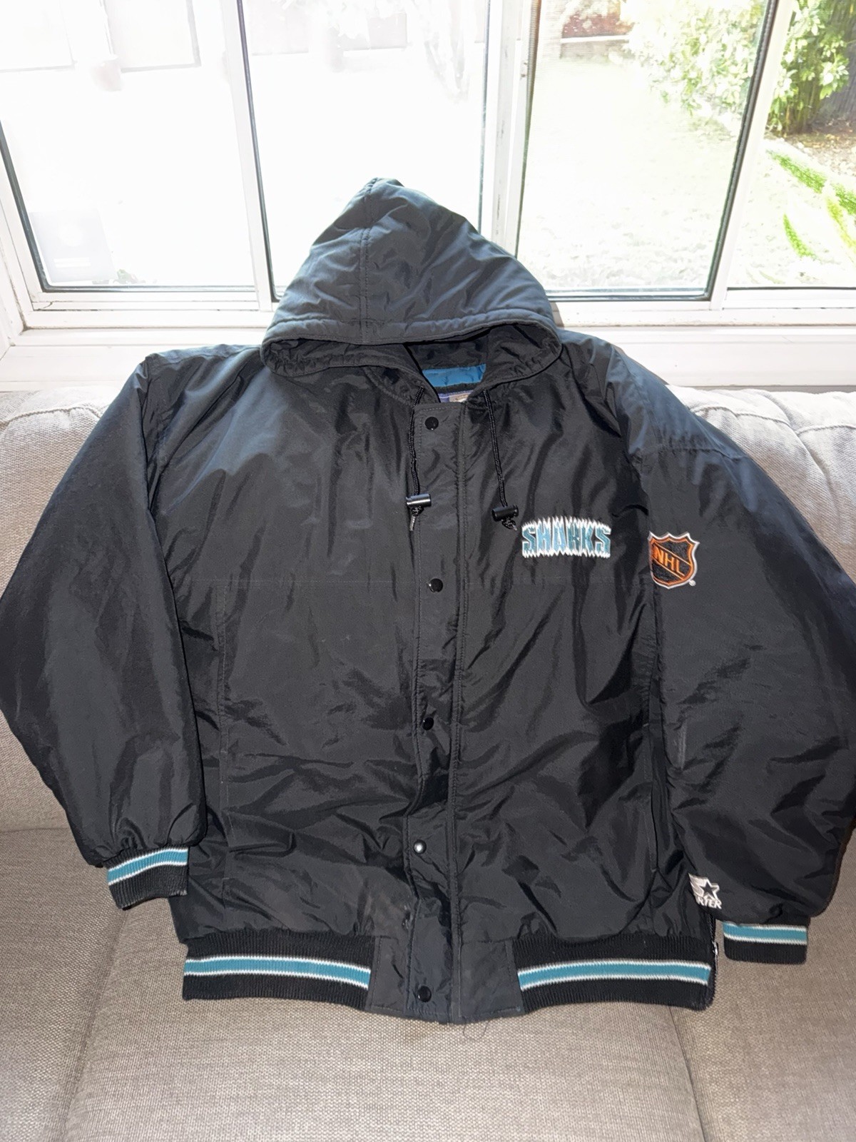 Vintage 90s Starter San Jose Sharks NHL Jacket Sz XL