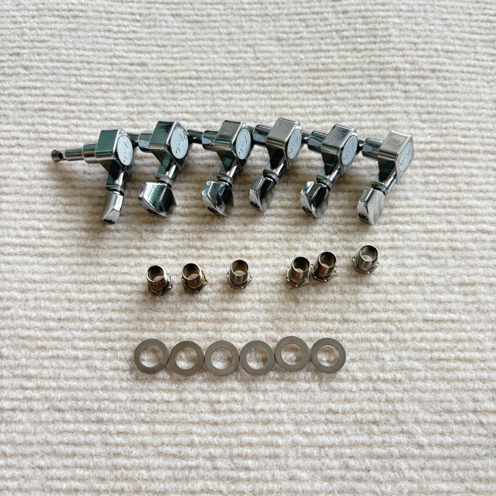 US Chrome 6Pcs Sealed Guitar Tuning Pegs Machine Heads Tuners For Fender Strat