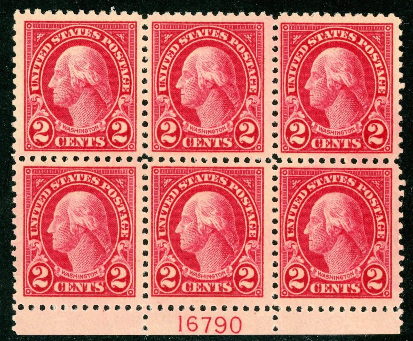 USA 1923 Washington 2¢ Carmine Flat Unwmk Perf 11 Scott #554 MNH V660 USA 1923 Washington 2¢ Carmine Flat Unwmk Perf 11 Scott #554 MNH V660