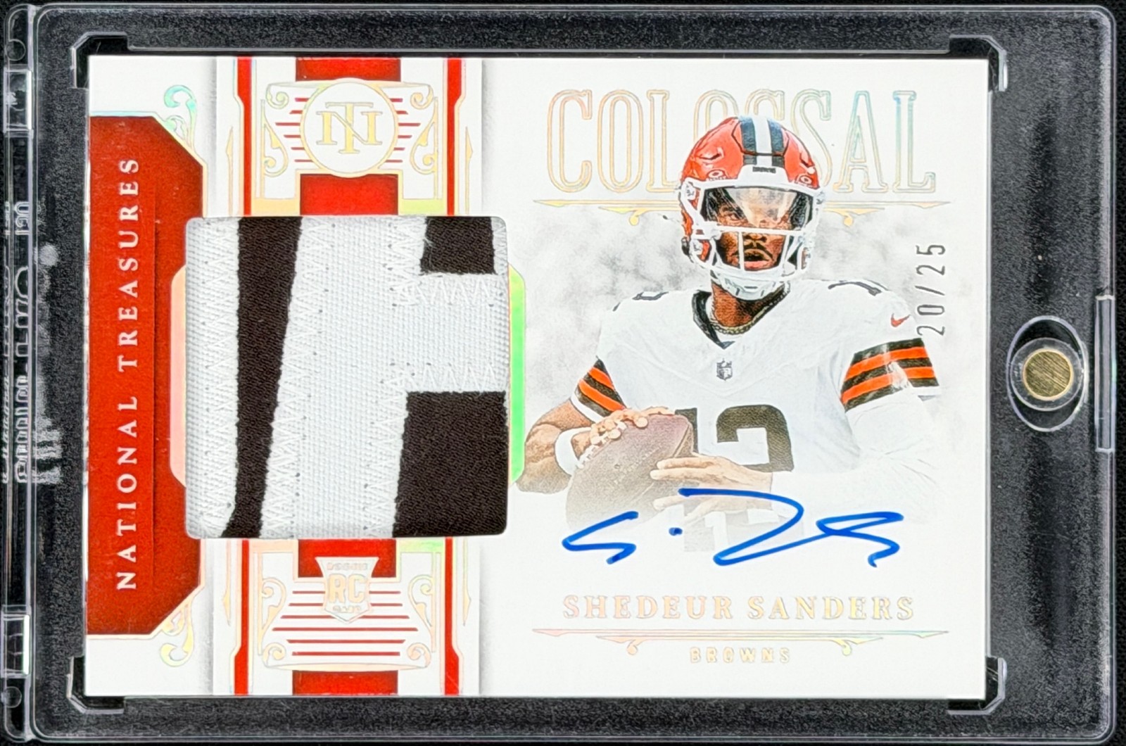 Shedeur Sanders 2025 National Treasures Colossal RPA Rookie Patch Auto /25