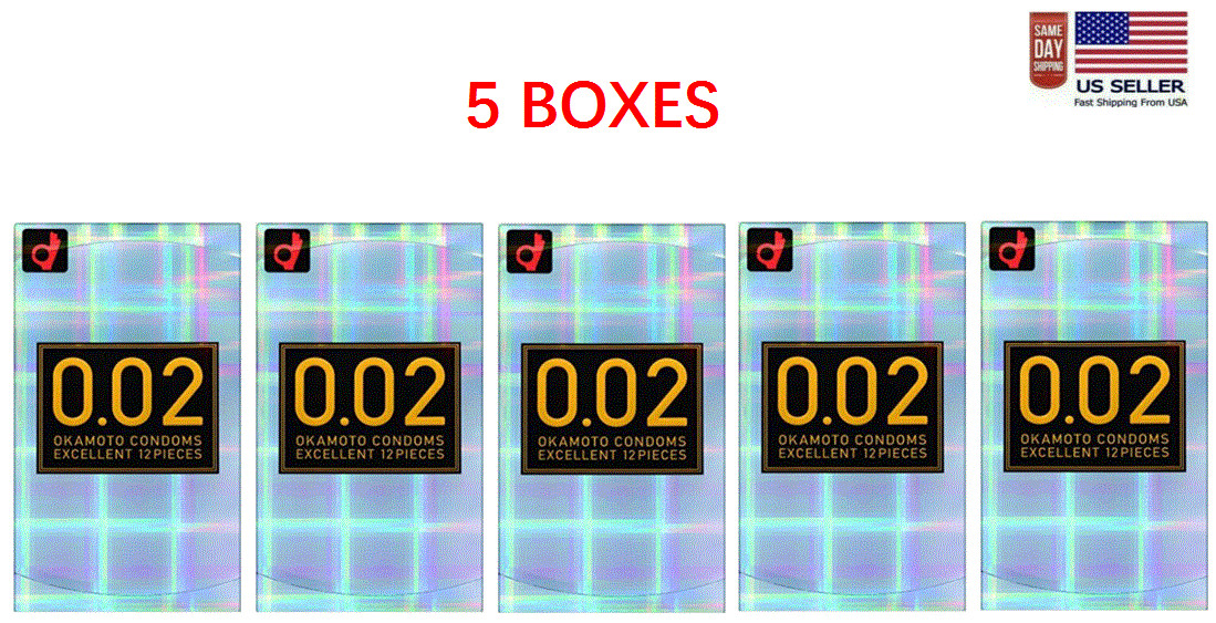Okamoto Condom 002 condoms 0.02mm 6 types 5boxes Made in Japan- US Seller