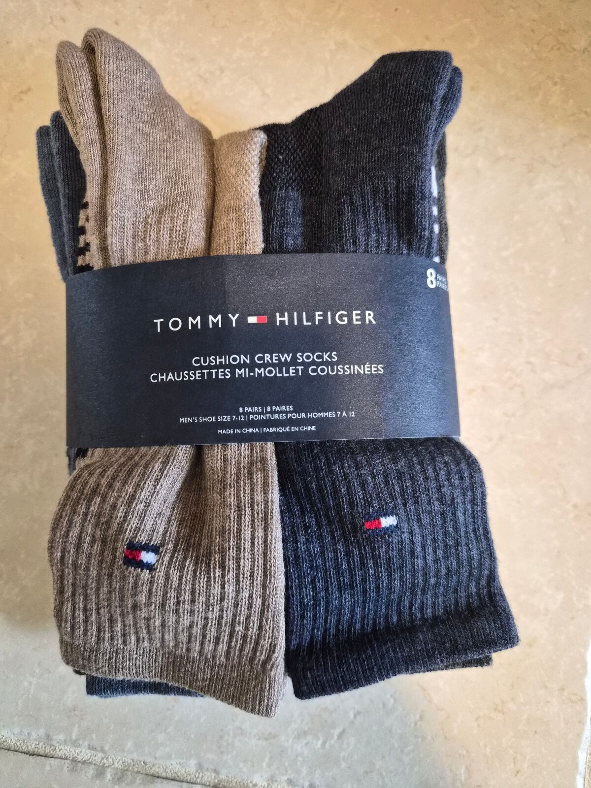 Tommy Hilfiger Cushion Crew Socks 8-Pack Men\'s Shoe Size 8-12 0096 Tommy Hilfiger Cushion Crew Socks 8-Pack Men\'s Shoe Size 8-12 0096