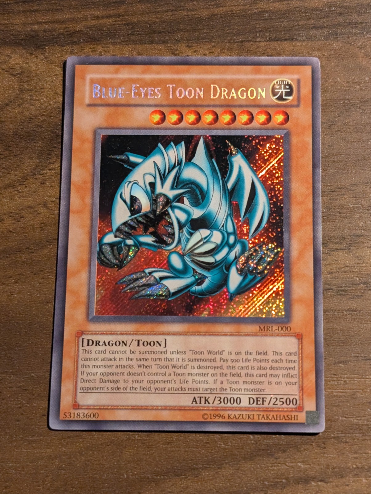 Yugioh Blue-Eyes Toon Dragon MRL-000 Secret Rare Original Print VLP Yugioh Blue-Eyes Toon Dragon MRL-000 Secret Rare Original Print VLP