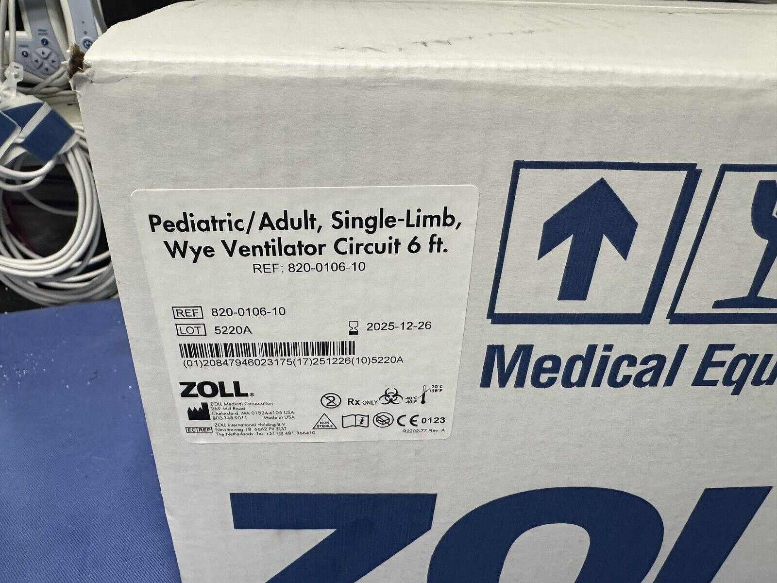 820-0106-10 PEDIATRIC / ADULT, SINGLE-LIMB, WYE VENT. CIRCUIT 6 ft. QTY 10 - NEW