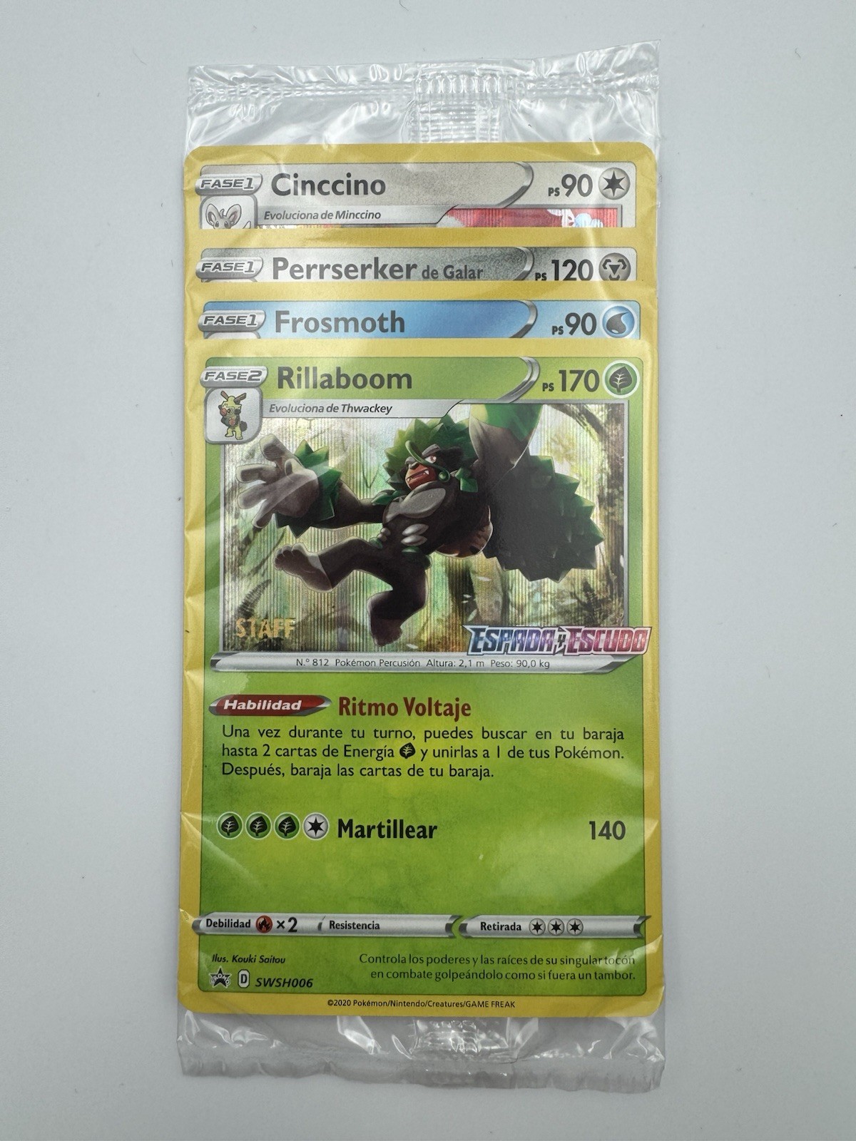 Pokemon Spanish STAFF Prerelease Promo Pack SEALED 4 Cards SWSH006-009 Sword