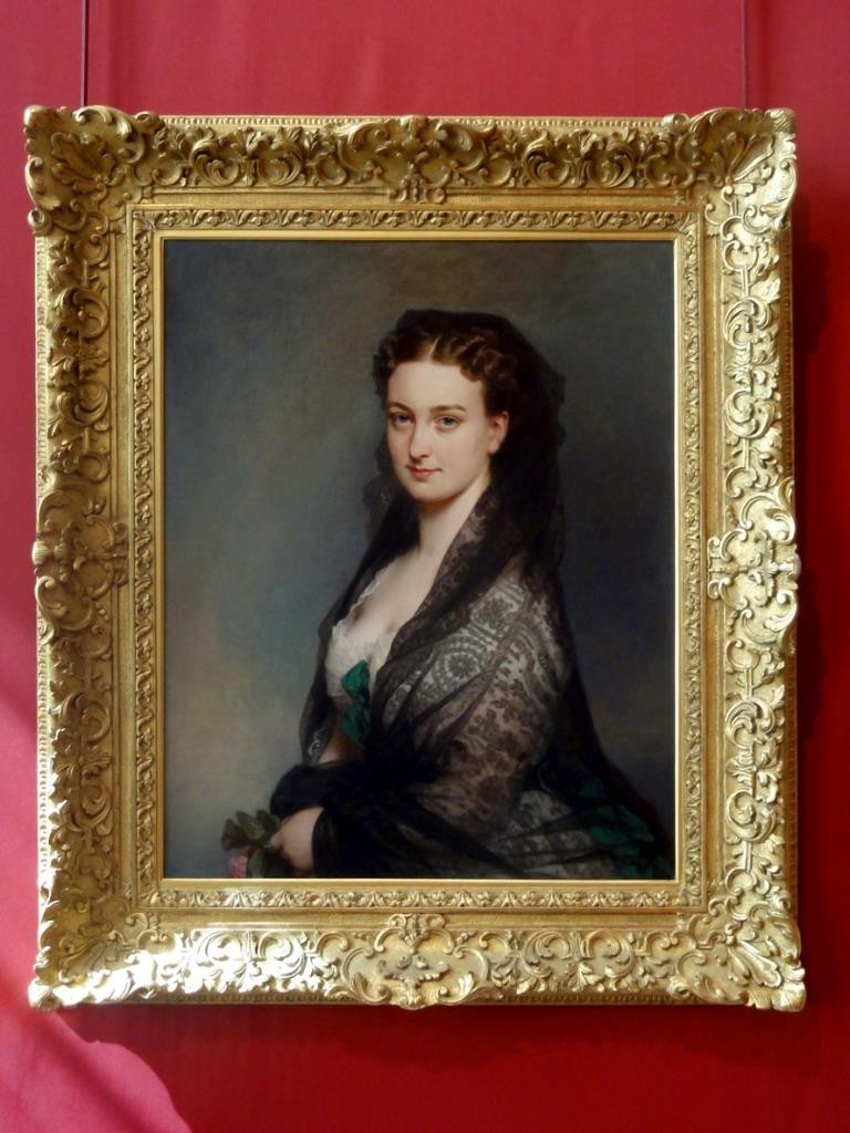 Antique Noble Woman Garland Hairstyle Blue Gown Oil Painting Classical Canvas Antique Noble Woman Garland Hairstyle Blue Gown Oil Painting Classical Canvas