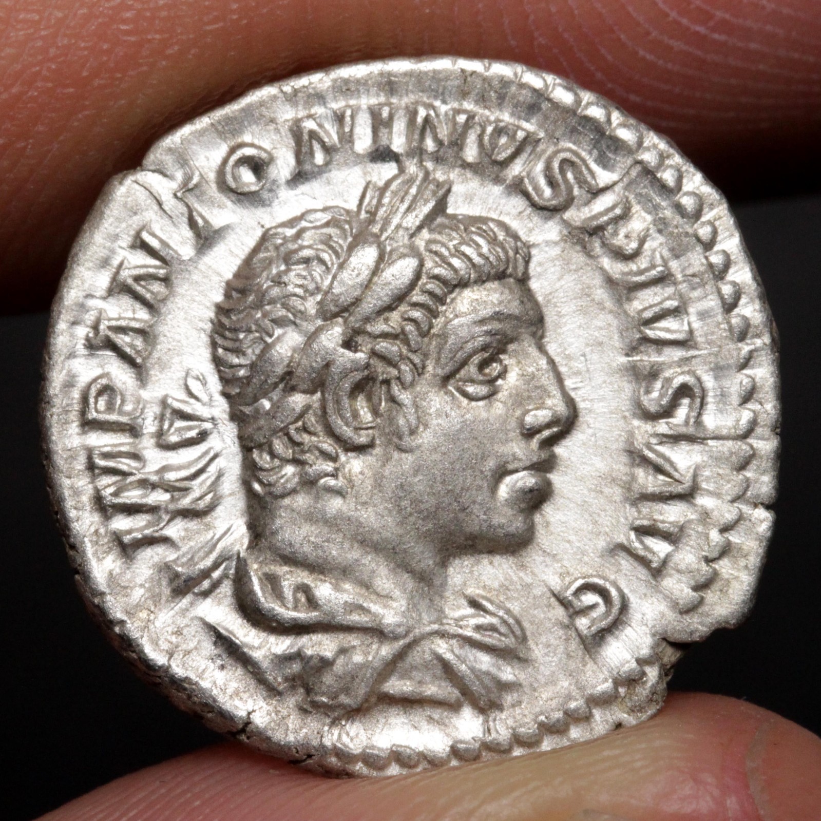 Elagabalus Denarius Ancient Roman Empire Silver Coin 218AD Choice VF Libertas