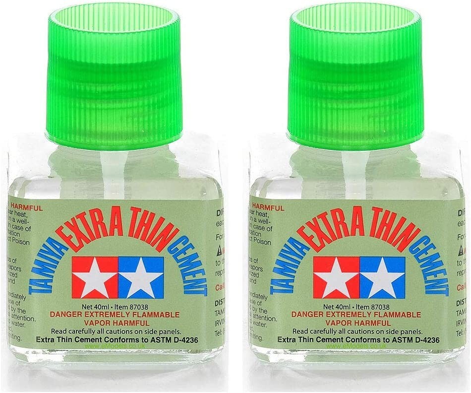 2 PACK TAMIYA 87038 EXTRA THIN CEMENT PLASTIC MODEL GLUE 40 ml MODELING