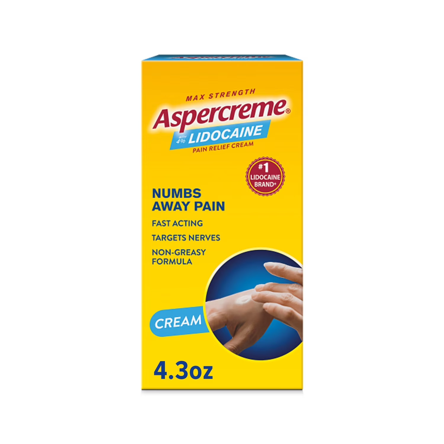 Aspercreme with Lidocaine Maximum Strength Pain Relief Cream 4.3 Oz