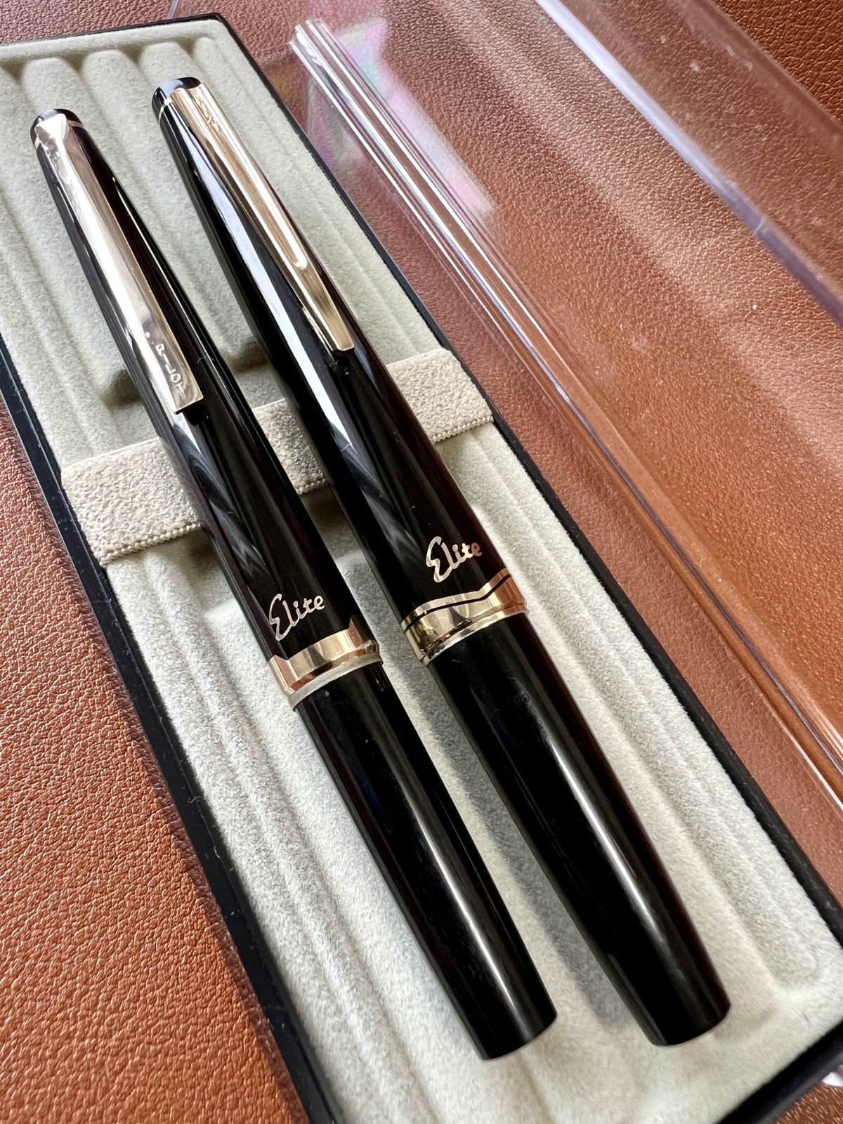 PILOT Elite Black F-Nib H576 14k-585 Japanese vintage  Fountain Pen & ballpen