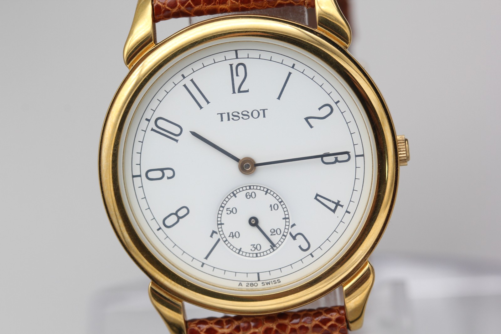 [Near MINT] TISSOT A280 Gold White Dial Small Second Quartz 33mm Men\'s Watch