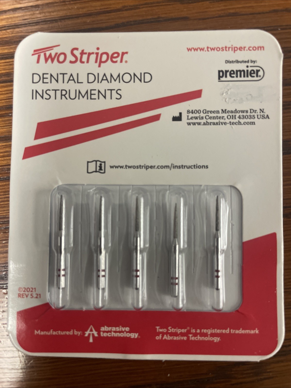 Abrasive Technology Two Striper 261.8F Diamond Burs 5/Pk Abrasive Technology Two Striper 261.8F Diamond Burs 5/Pk