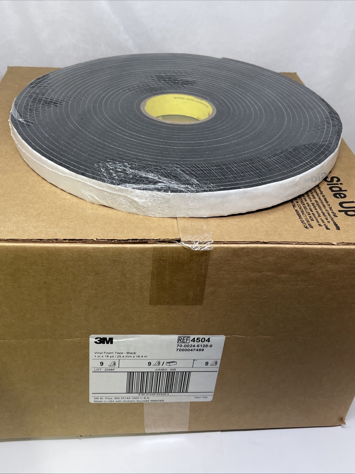 3M 4504 Vinyl Foam Tape, Black, 1” Wide x 18 Yards Per Roll, Case Of 9, New 3M 4504 Vinyl Foam Tape, Black, 1” Wide x 18 Yards Per Roll, Case Of 9, New