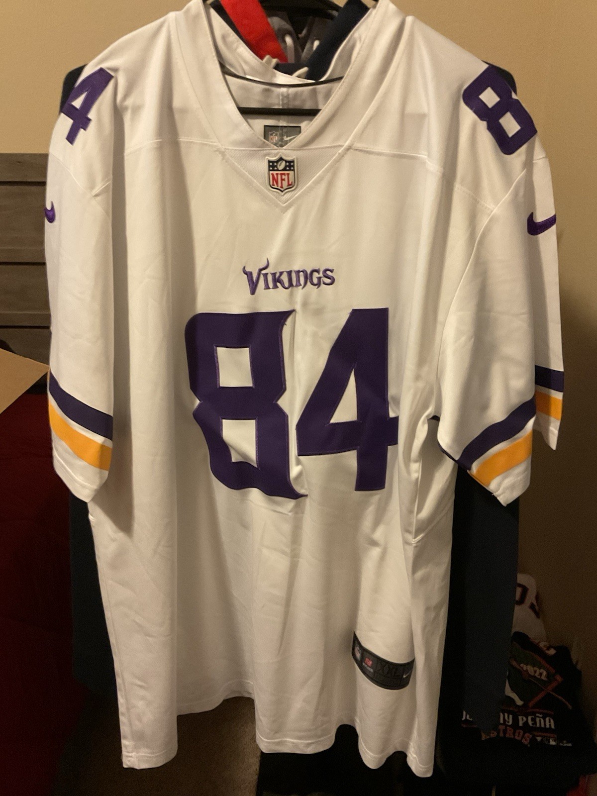 Nike Randy Moss Minnesota Vikings On Field Game Jersey XXL 2XL White 84 EUC Nike Randy Moss Minnesota Vikings On Field Game Jersey XXL 2XL White 84 EUC