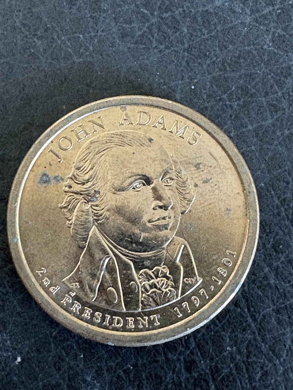 2007-P $1 John Adams Position A Presidential Dollar