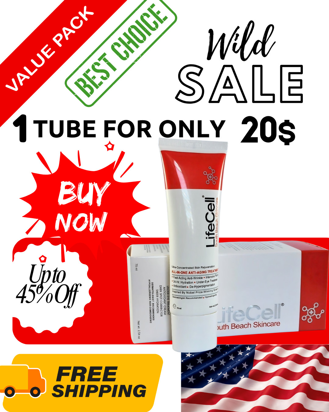 New live cell South Beach Skincare Pack of 1 2 3 Anti Aging Treatmen Moisturizer