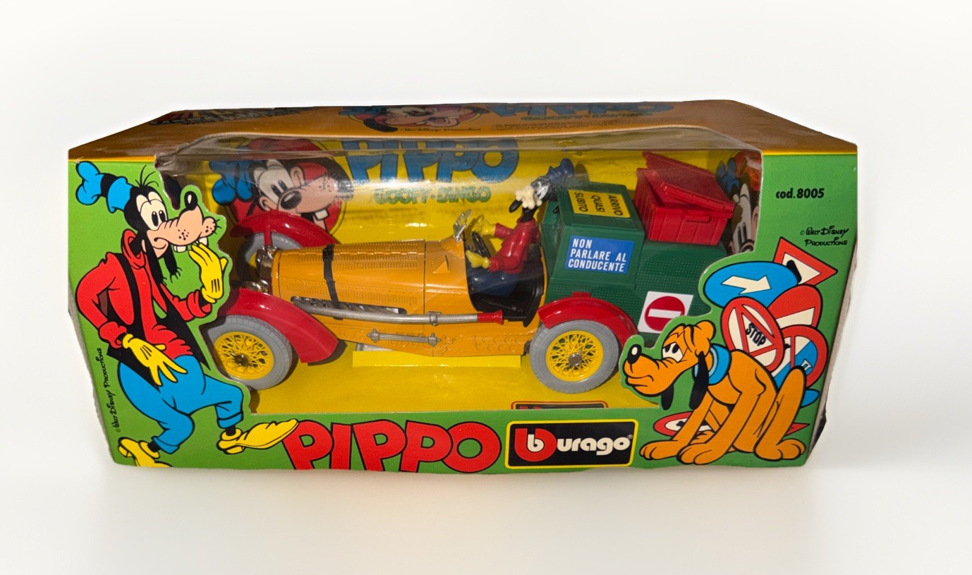 RARE VTG Bburago Pippo Goofy - Dingo Car NIB Disney Collectible Die-cast  Burago