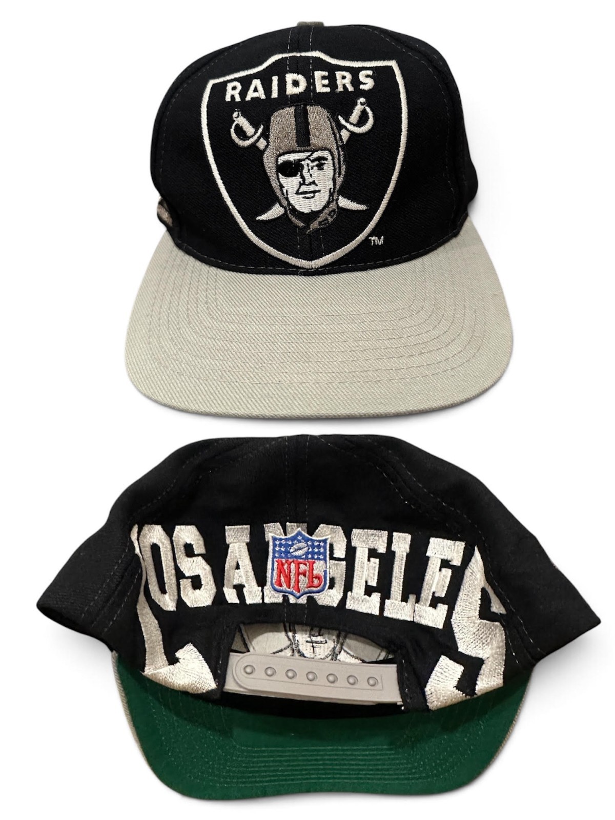 Vintage 90’s LA Raiders Big Logo Athletic NFL Pro Line Snapback Hat Cap Vintage 90’s LA Raiders Big Logo Athletic NFL Pro Line Snapback Hat Cap