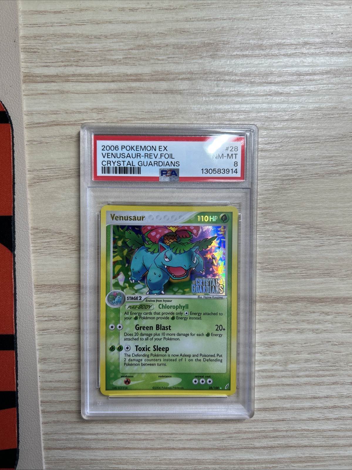 2006 POKEMON EX CRYSTAL GUARDIANS #28 VENUSAUR-REVERSE FOIL PSA 8 🔥💎