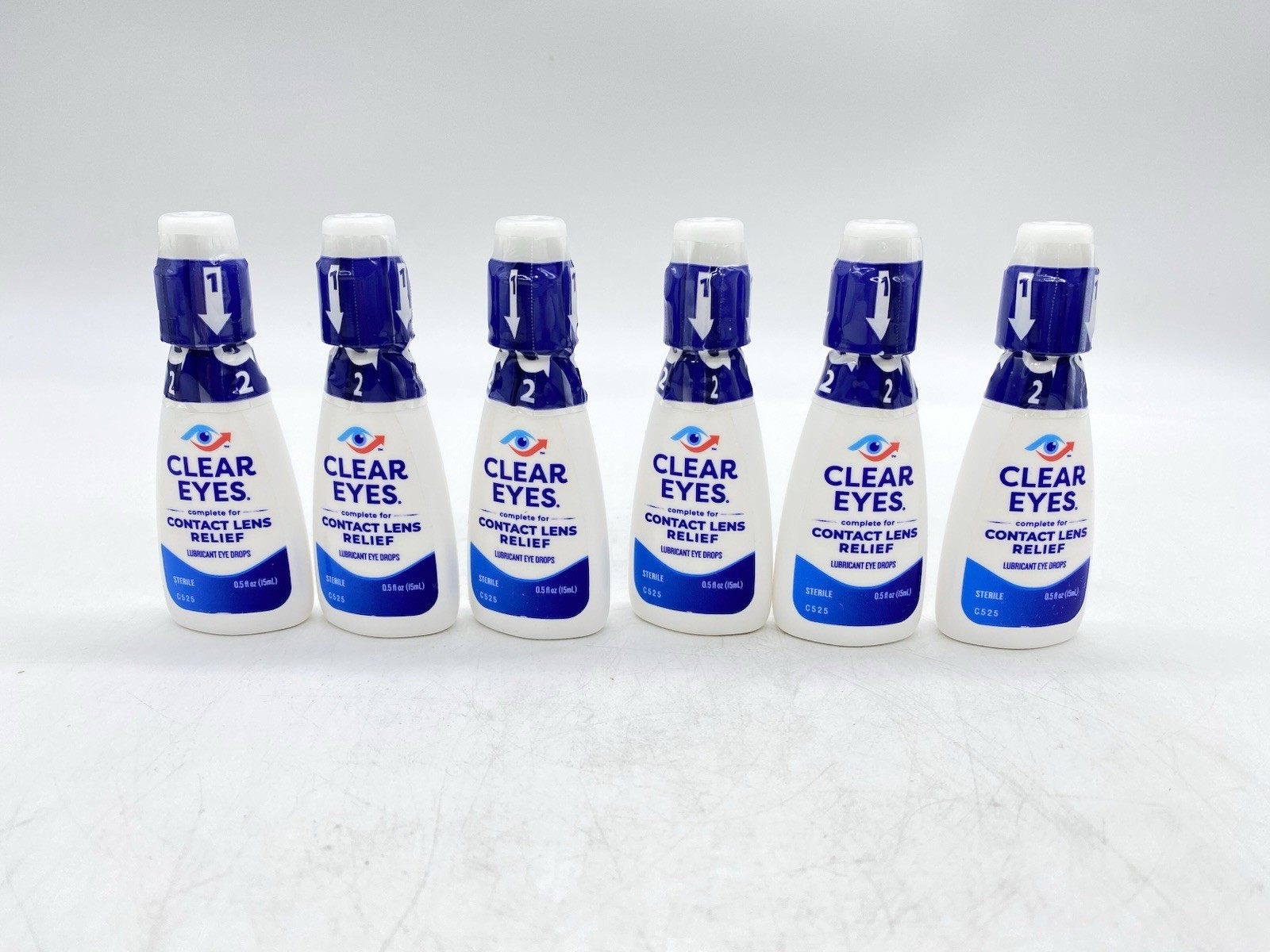 Clear Eyes Contact Lens Relief Eye Drops, 6 Bottles  - 0.5 fl oz Each