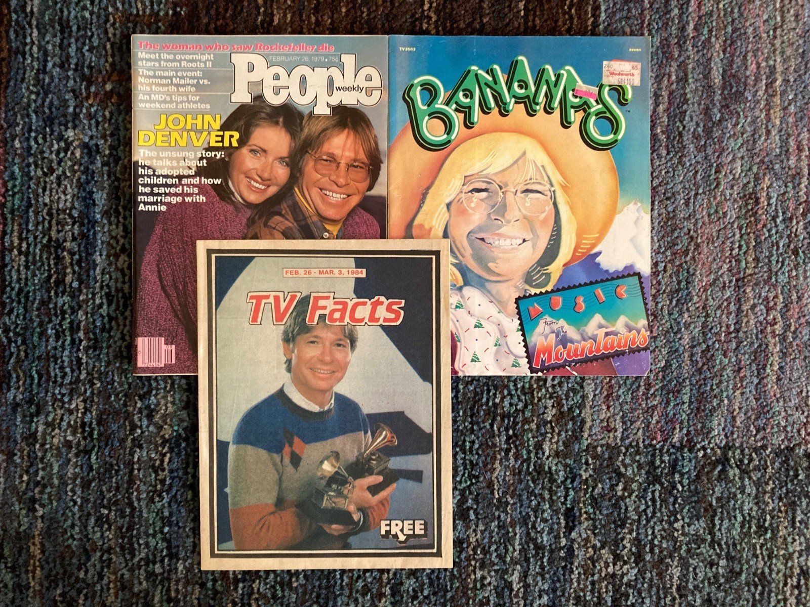 Vintage John Denver Magazines - People Weekly, Bananas,  TV Facts -  1976-1984