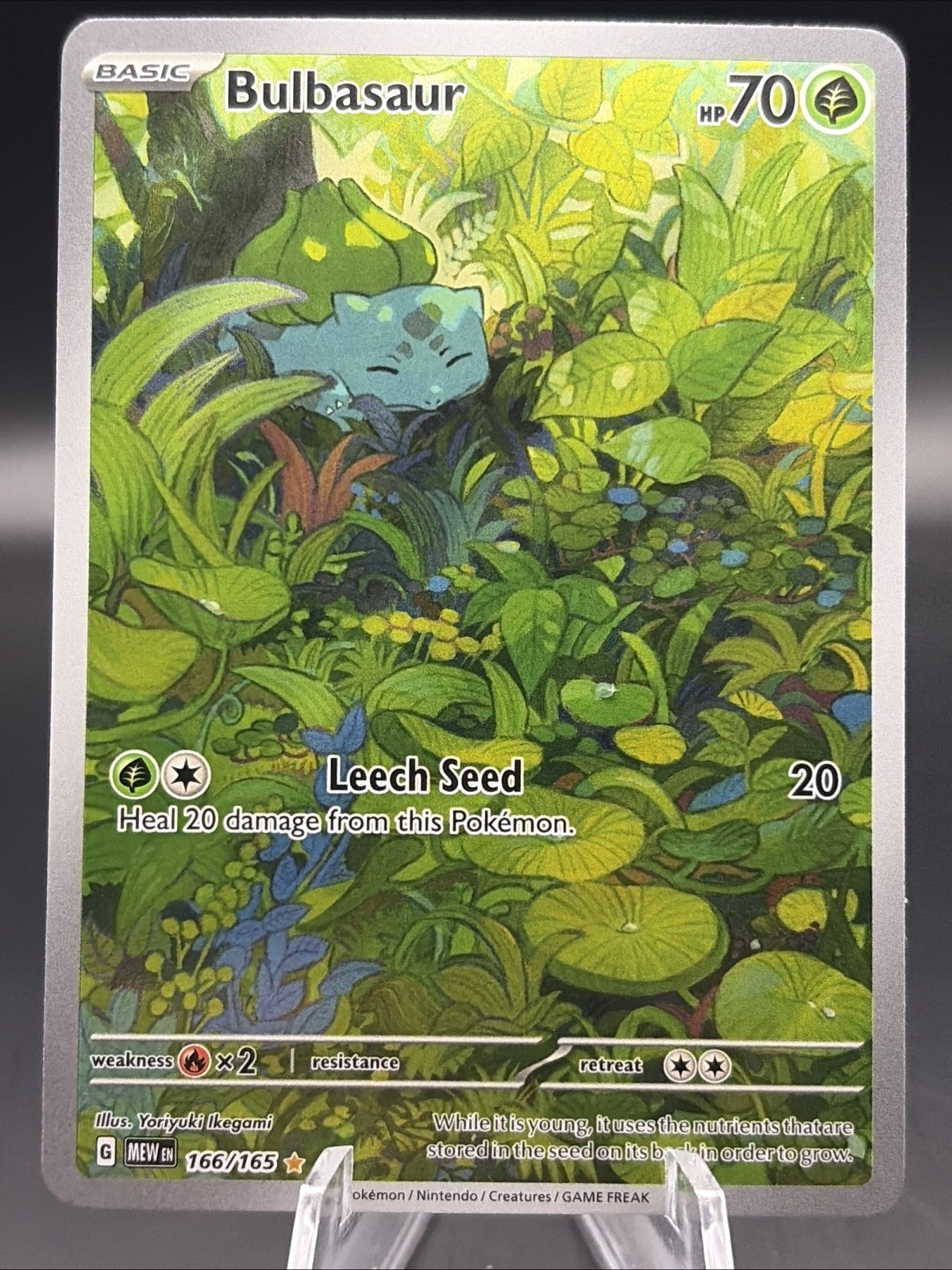 Pokemon Scarlet & Violet 151 Bulbasaur 166/165 Holofoil Illustration Rare Card Pokemon Scarlet & Violet 151 Bulbasaur 166/165 Holofoil Illustration Rare Card