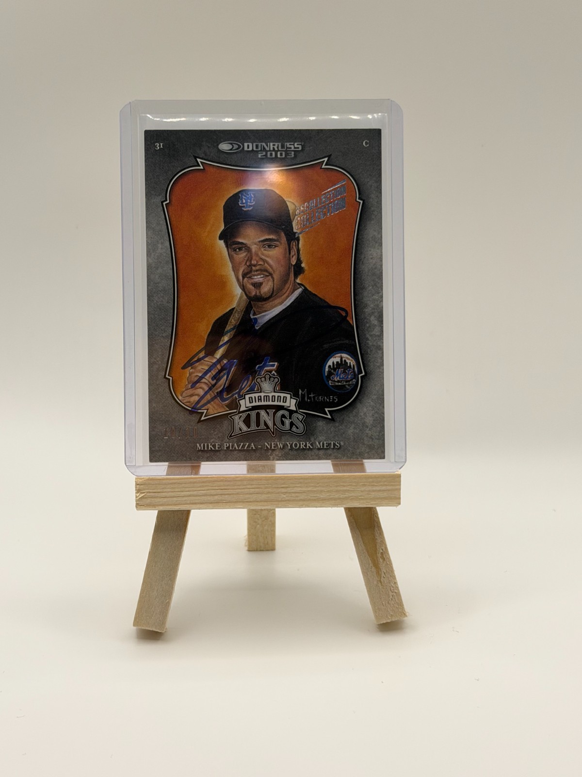 2003 Donruss Diamond Kings Mike Piazza AUTO /10 Recollection Collection Mets