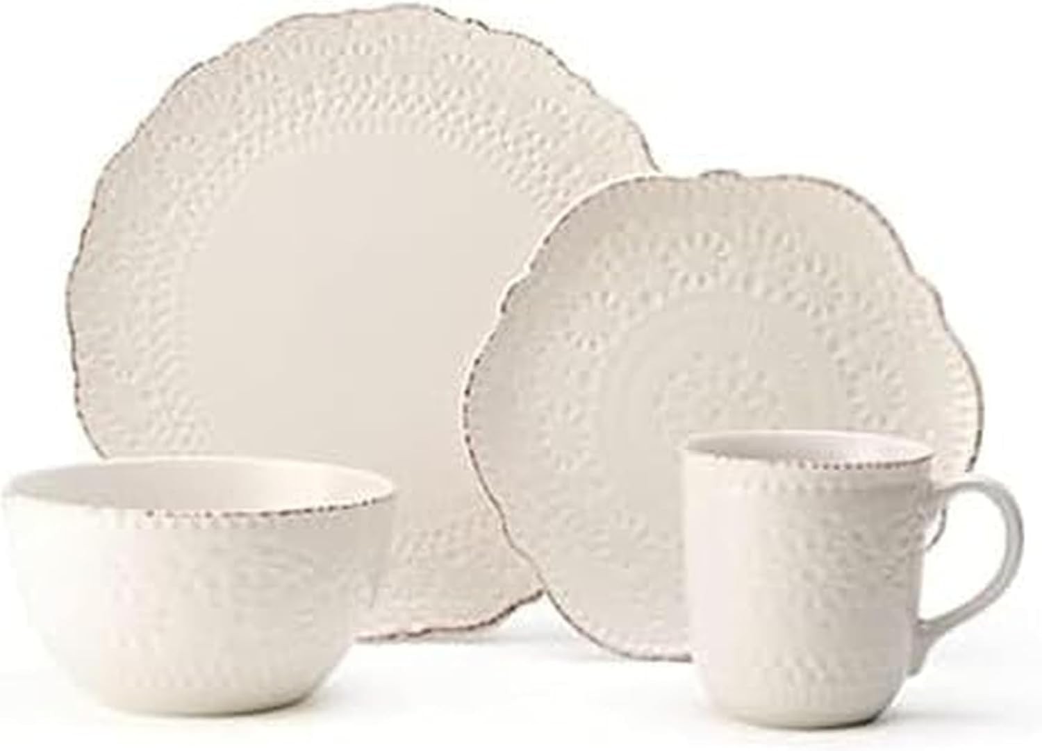 Pfaltzgraff Chateau Cream 16-Piece Stoneware Dinnerware Set, S