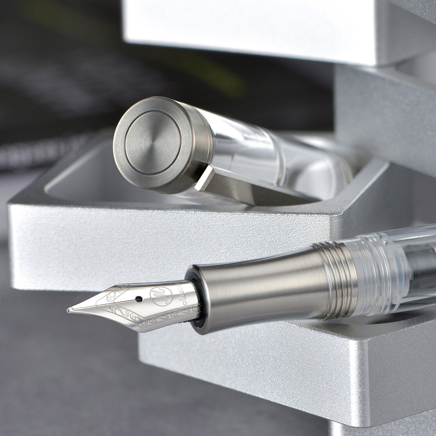 Asvine V200 Titanium Fountain Pen Vacuum Filling, Asvine / BOCK EF/F/M/B Nib