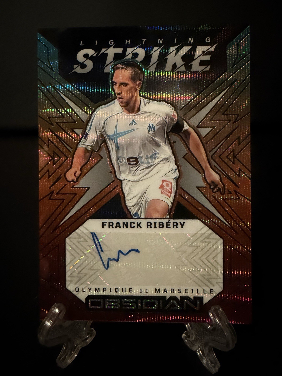2025-26 Panini Obsidian Frank Ribery Lightning Strike Auto 5/5 Marseilles