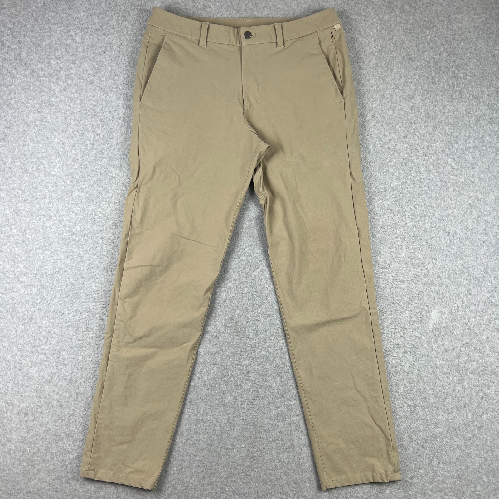 Lululemon ABC Slim Fit Commission Novelty Canvas Pant 34x30 Beige Stretch M5A73S