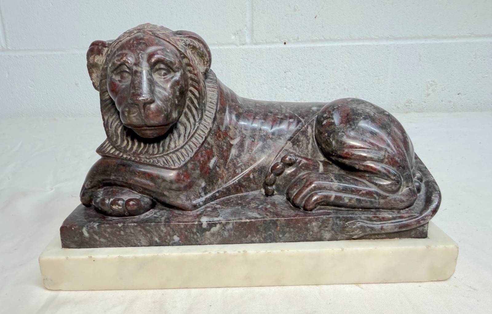 antique hand carved 19th century reclining lion solid marble sculpture statue antique hand carved 19th century reclining lion solid marble sculpture statue