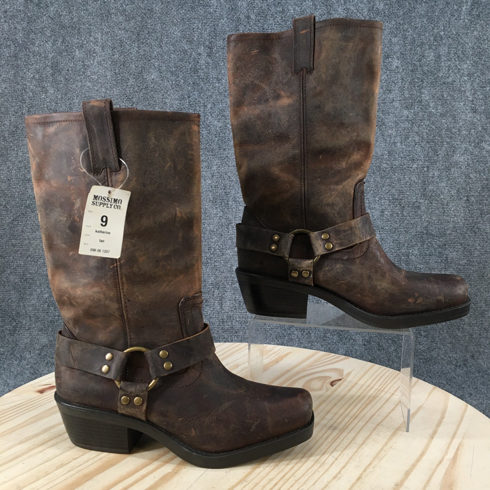 Mossimo Supply Co Katherine Boots Womens 9 Tan Brown Leather O-Ring Harness NWT