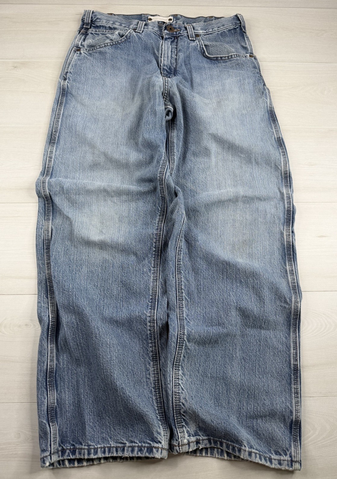Vtg Carhartt B189 Jeans Loose Fit Baggy Faded Distressed Grunge Skater Y2K 32x32
