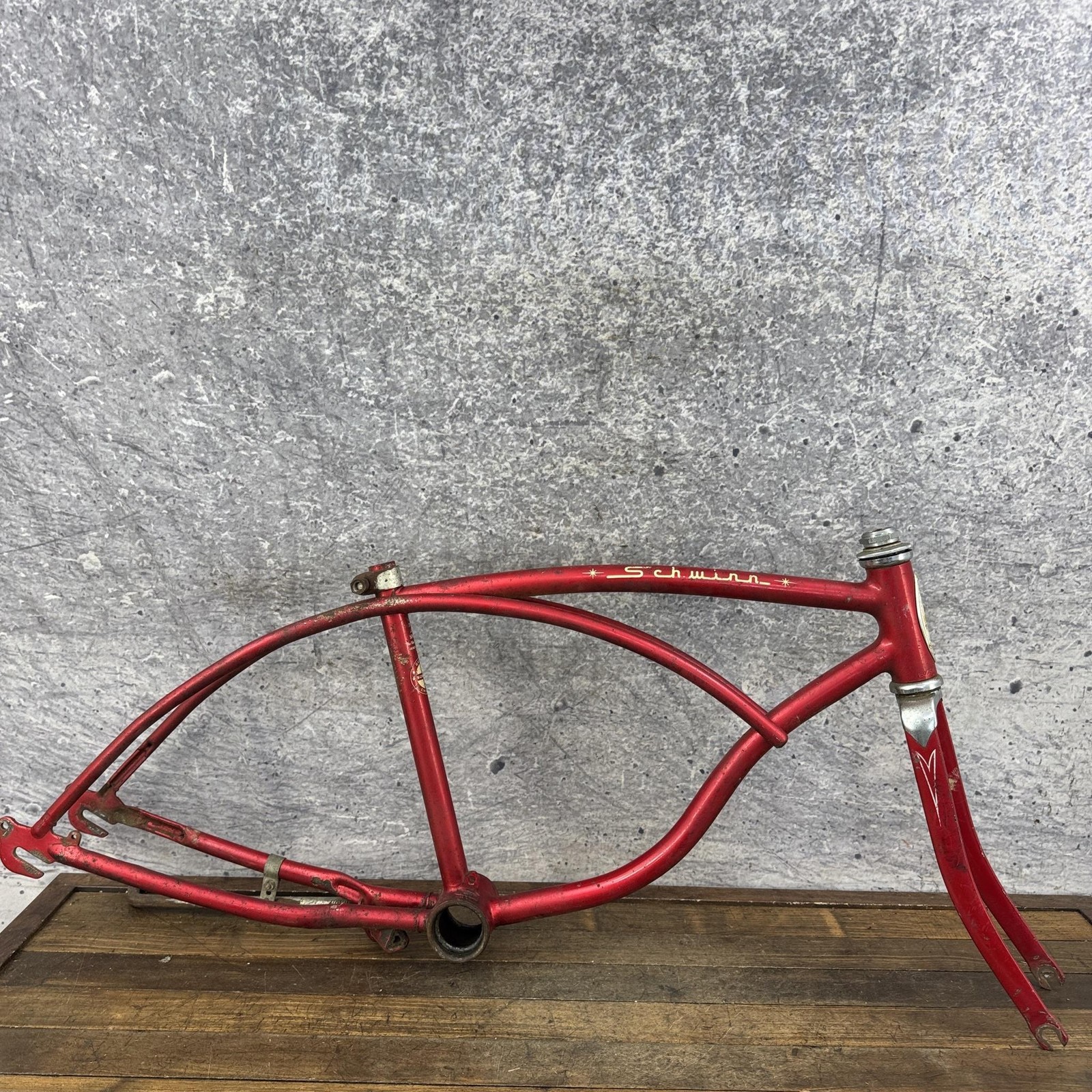 Vintage Schwinn Stingray Bike Frame Red Cantilever USA Steel 20in EJ Date