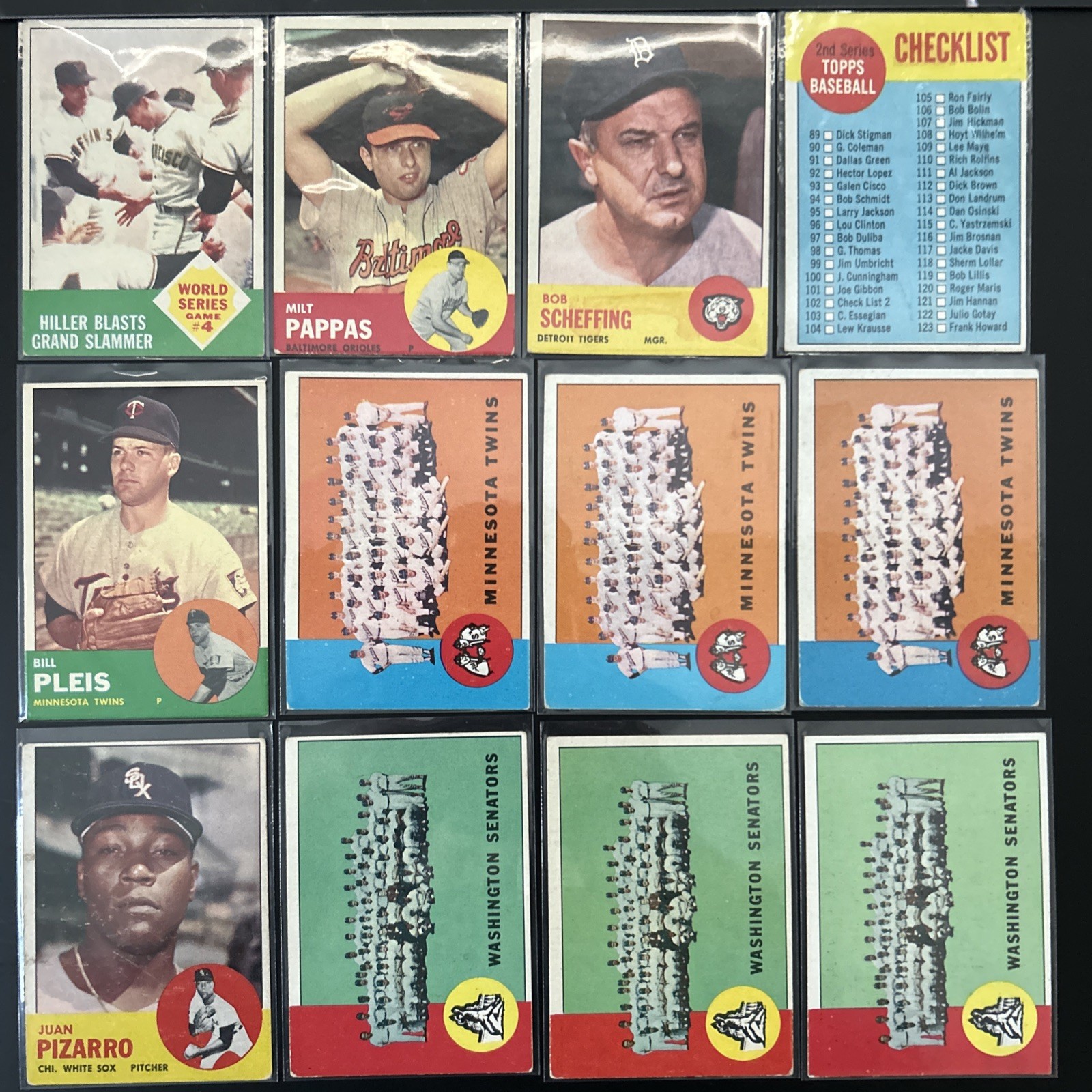 1963 Topps Lot - 24 Cards VG/EX Checklist/Commons