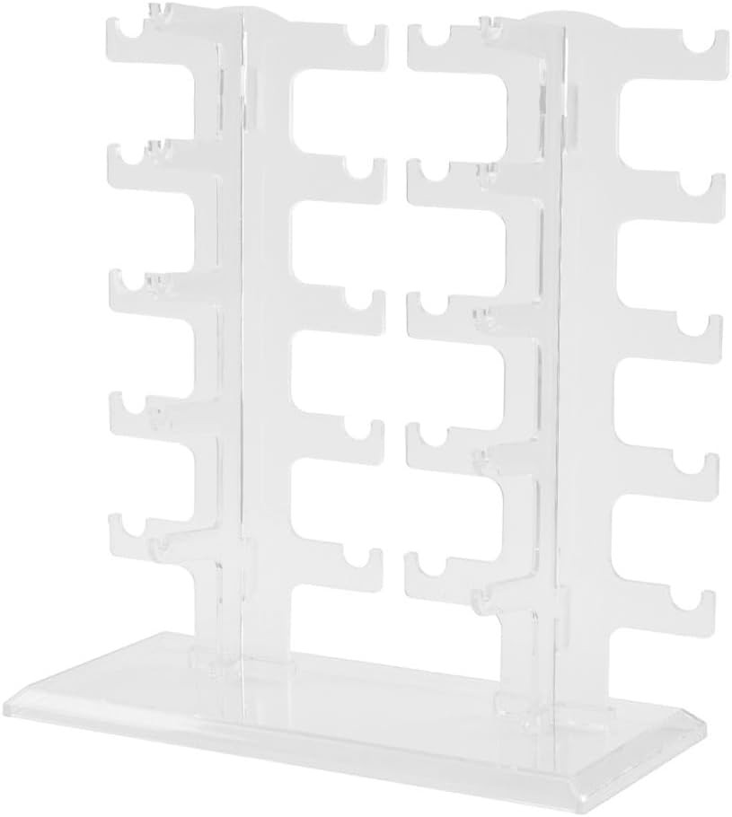 2 Row Sunglasses Display Stand, Transparent Plastic Eyeglass Rack Holder - Holds 2 Row Sunglasses Display Stand, Transparent Plastic Eyeglass Rack Holder - Holds
