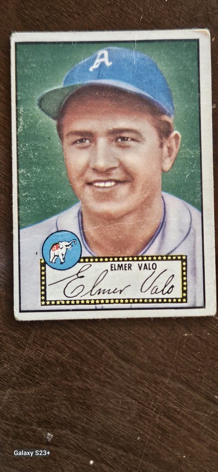 1952 Topps #34 Elmer Valo - Black Back - Philadelphia Athletics - VG