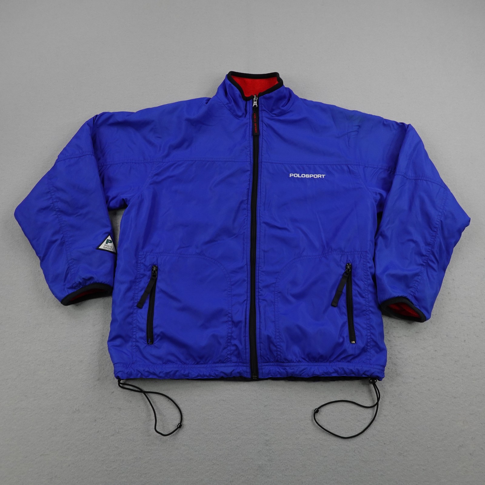 Vintage Polo Sport Ralph Lauren Jacket Mens Medium Blue Red Reversible Fleece