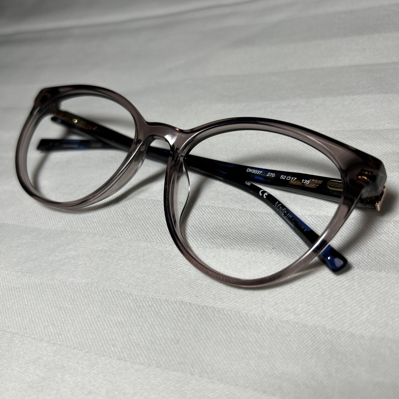 DKNY Women’s Eyeglasses DK5037 270 Crystal Gray 52-17-135 Confetti Round CUTE