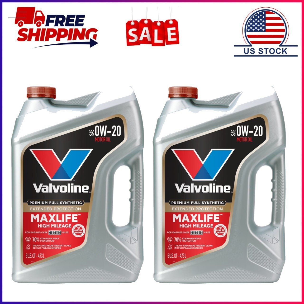 2 Pack, Valvoline MaxLife Extended Protection Full Synthetic High Mileage 0W-20 2 Pack, Valvoline MaxLife Extended Protection Full Synthetic High Mileage 0W-20