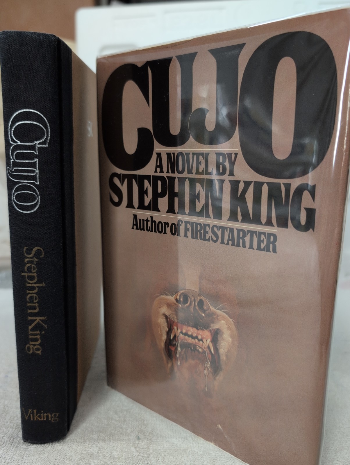 🥇True 1st CUJO by Stephen King (1981) 1st Ed. 1st Print CUJO + Custom Mylar