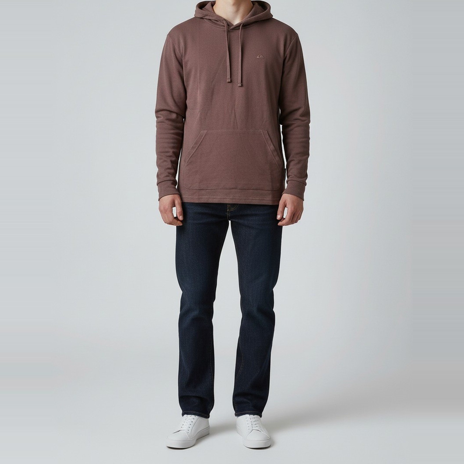 Quiksilver NWT Waffle Thermal Hoodie Mens M Brown Stone Pullover AQYKT03121