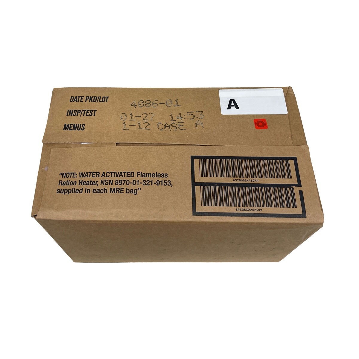 MRE U.S. Military Ready to Eat Meals INSP 2027   1, 2 or 48 Case