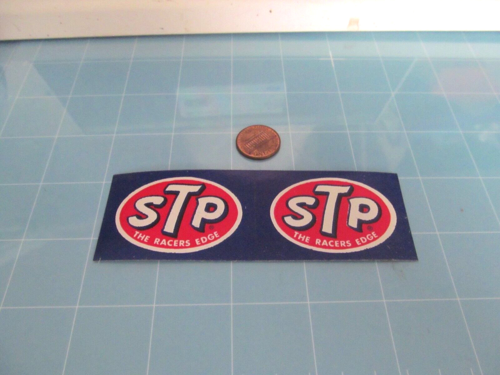 SMALL STP PAIR VINTAGE Sticker / Decal RACING ORIGINAL old stock SMALL STP PAIR VINTAGE Sticker / Decal RACING ORIGINAL old stock
