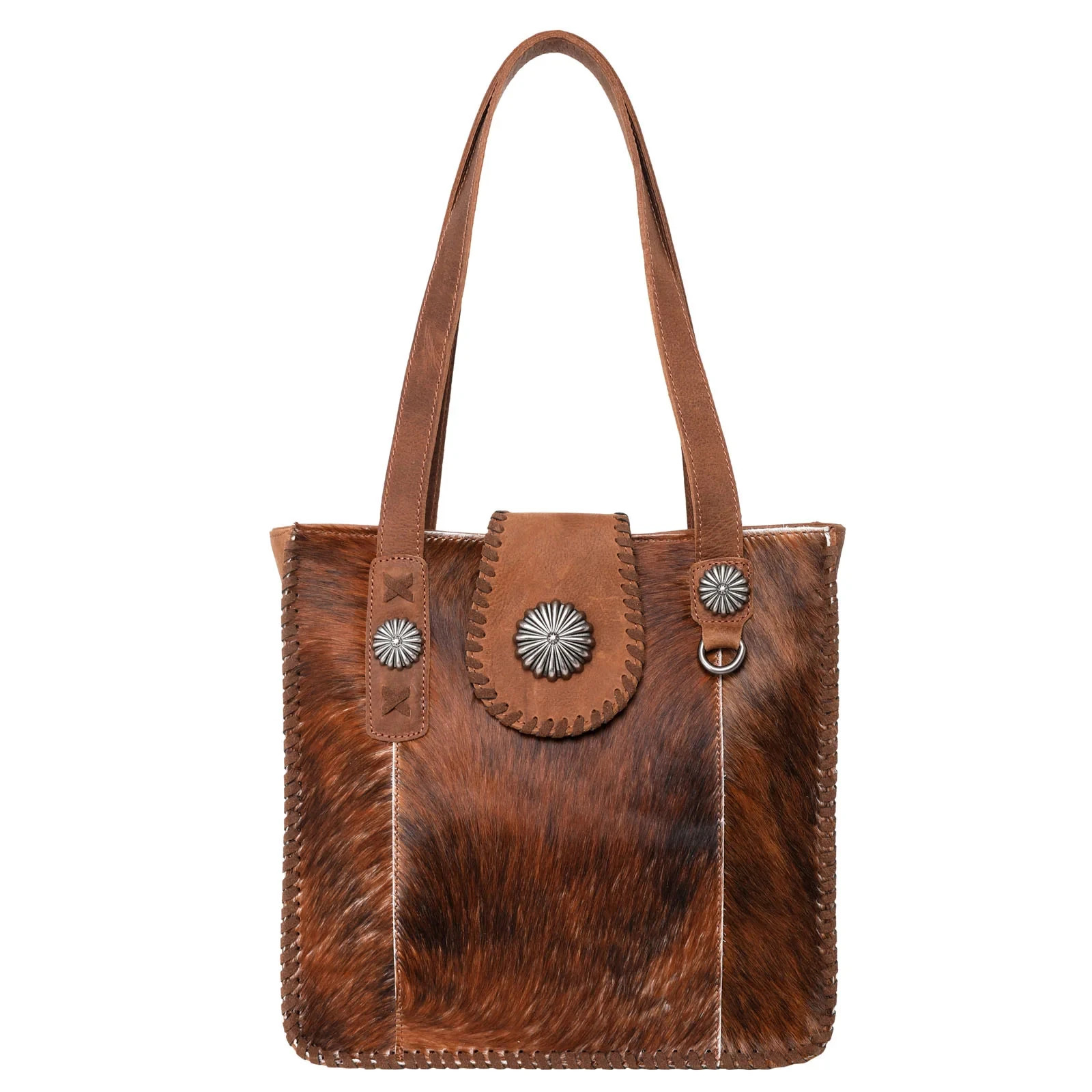 Montana West Genuine Leather Hair-On Cowhide Tote - Brown