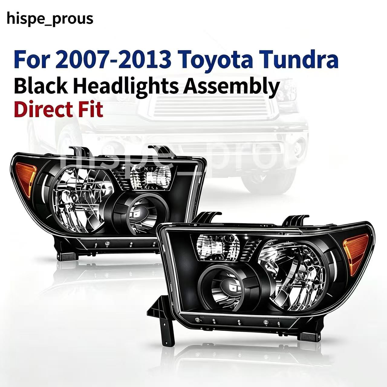 LH+RH Pair Headlight Set with Level Adjuster Fit 2007-2013 Toyota Tundra