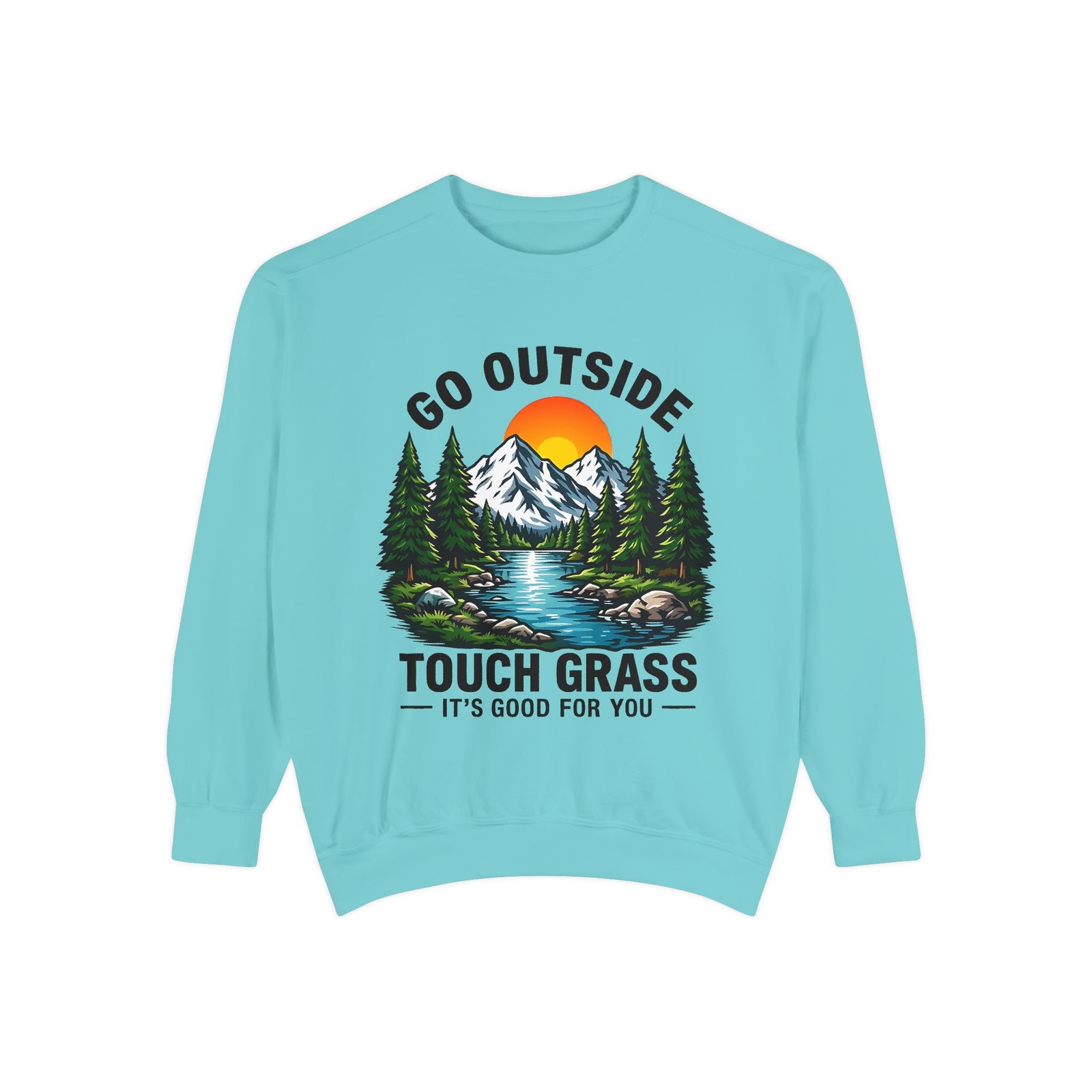 Go Outside Touch Grass Sweatshirt, Funny Hiking Crewneck, Nature Lover Gift