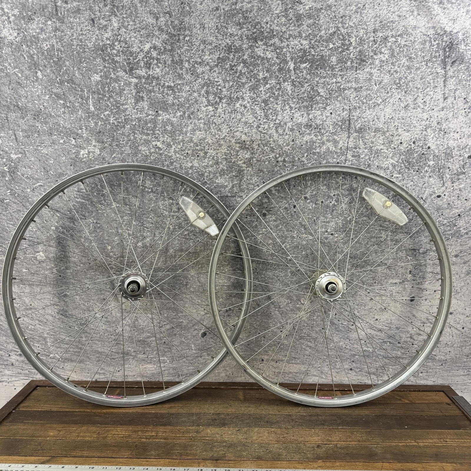 Vintage Araya 7x 26in Wheels Sansin Hubs 1980s 36H Nutted MTB BMX Cruiser 123