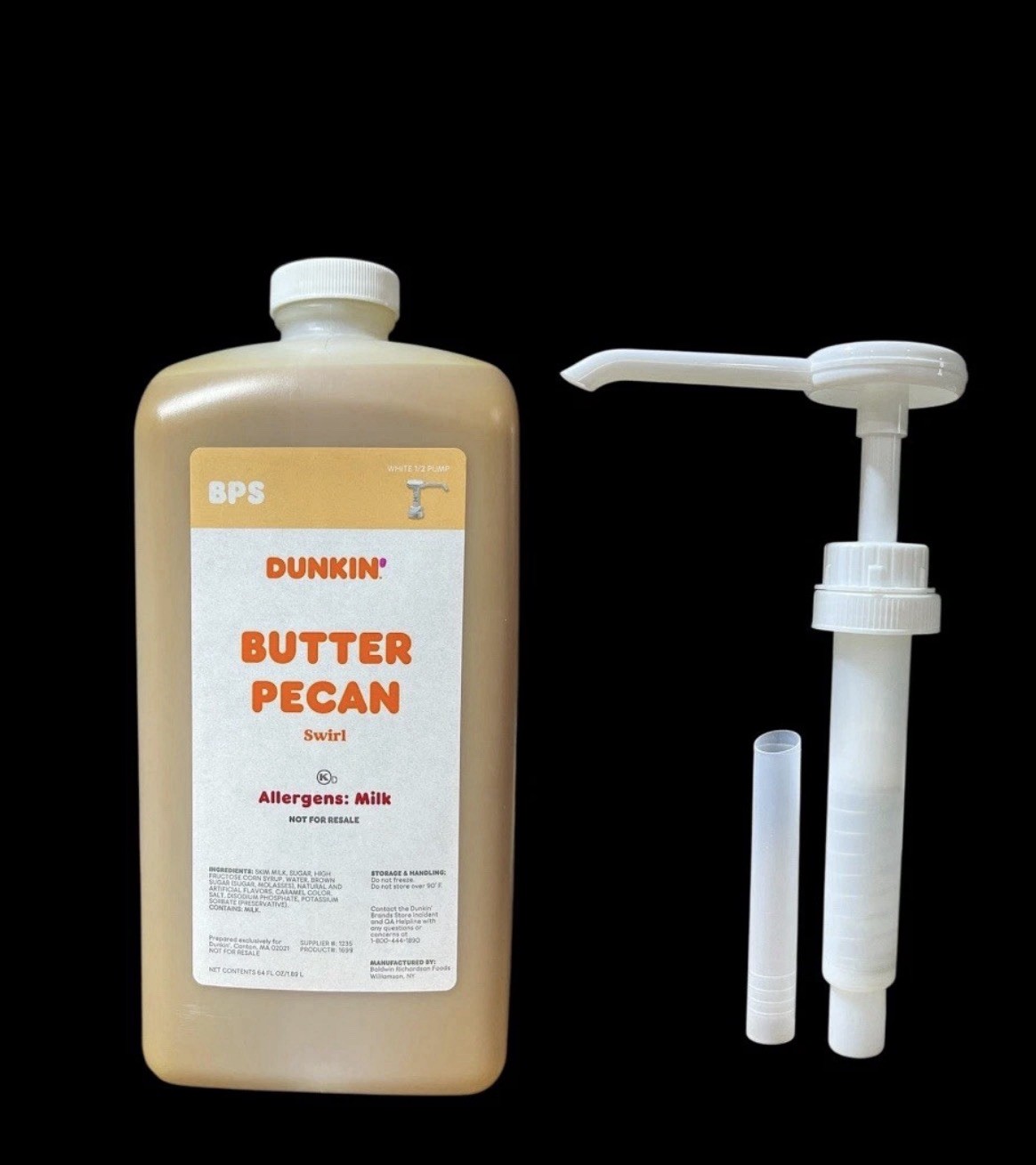 Dunkin Butter Pecan 64oz With Pump Dunkin Butter Pecan 64oz With Pump